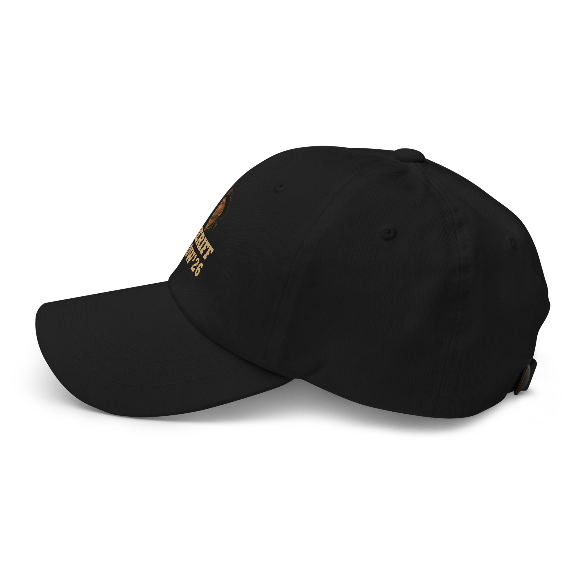 Sheriff Snow '26 dad hat - black - left side