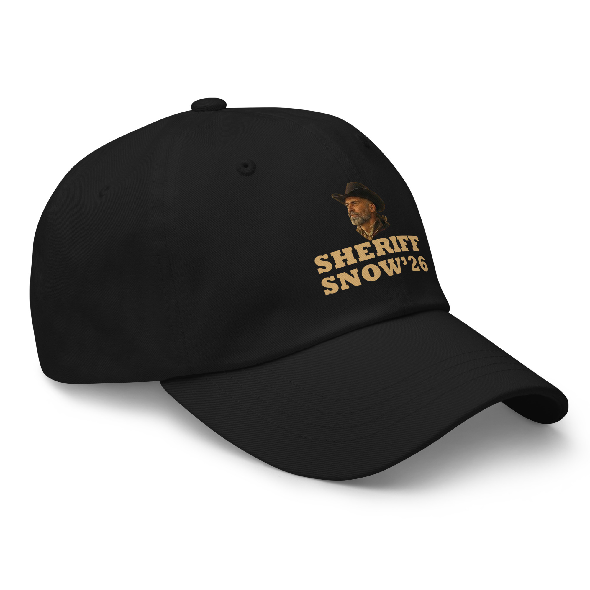 Sheriff Snow '26 dad hat - side angle