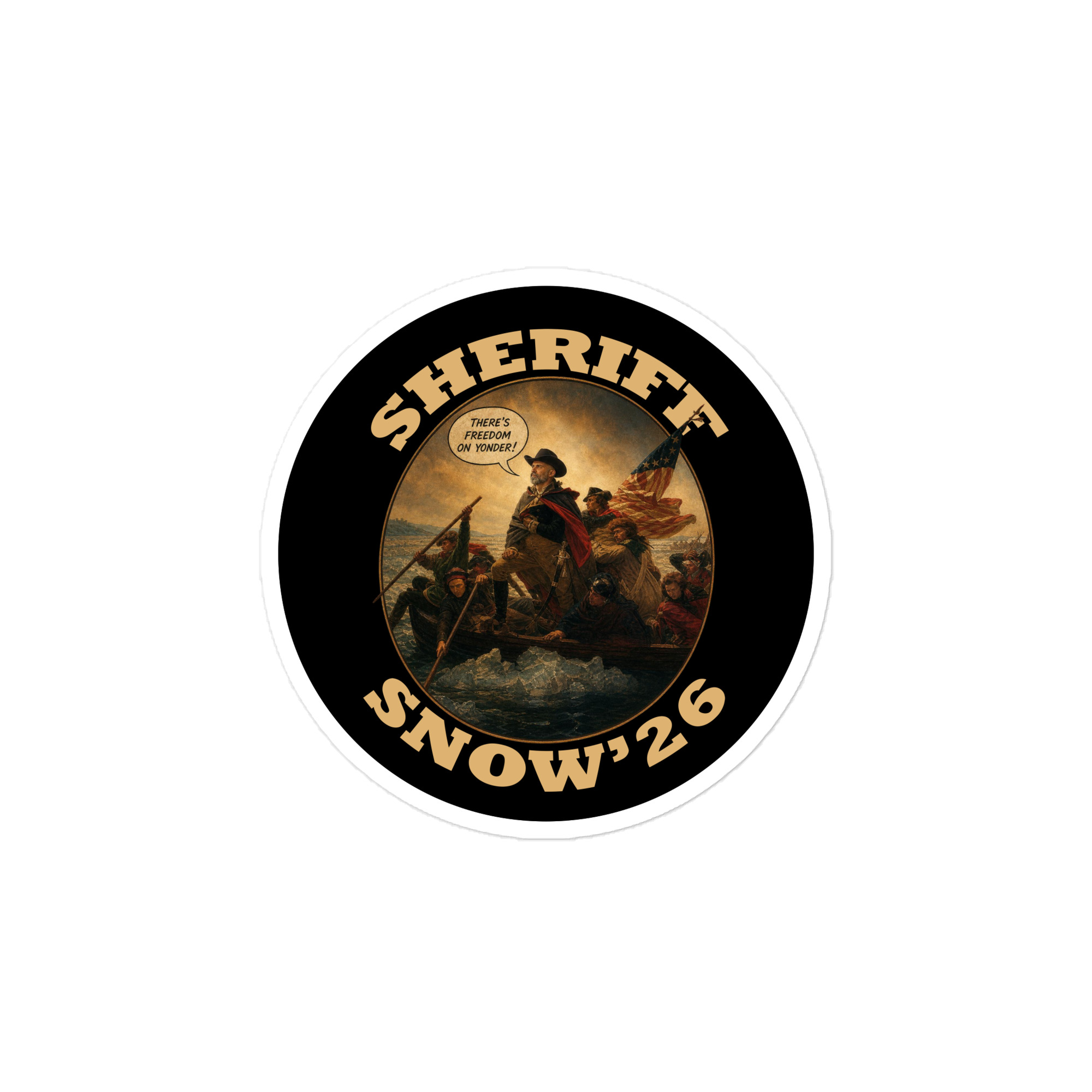 Sheriff Snow '26 4x4" die cut sticker
