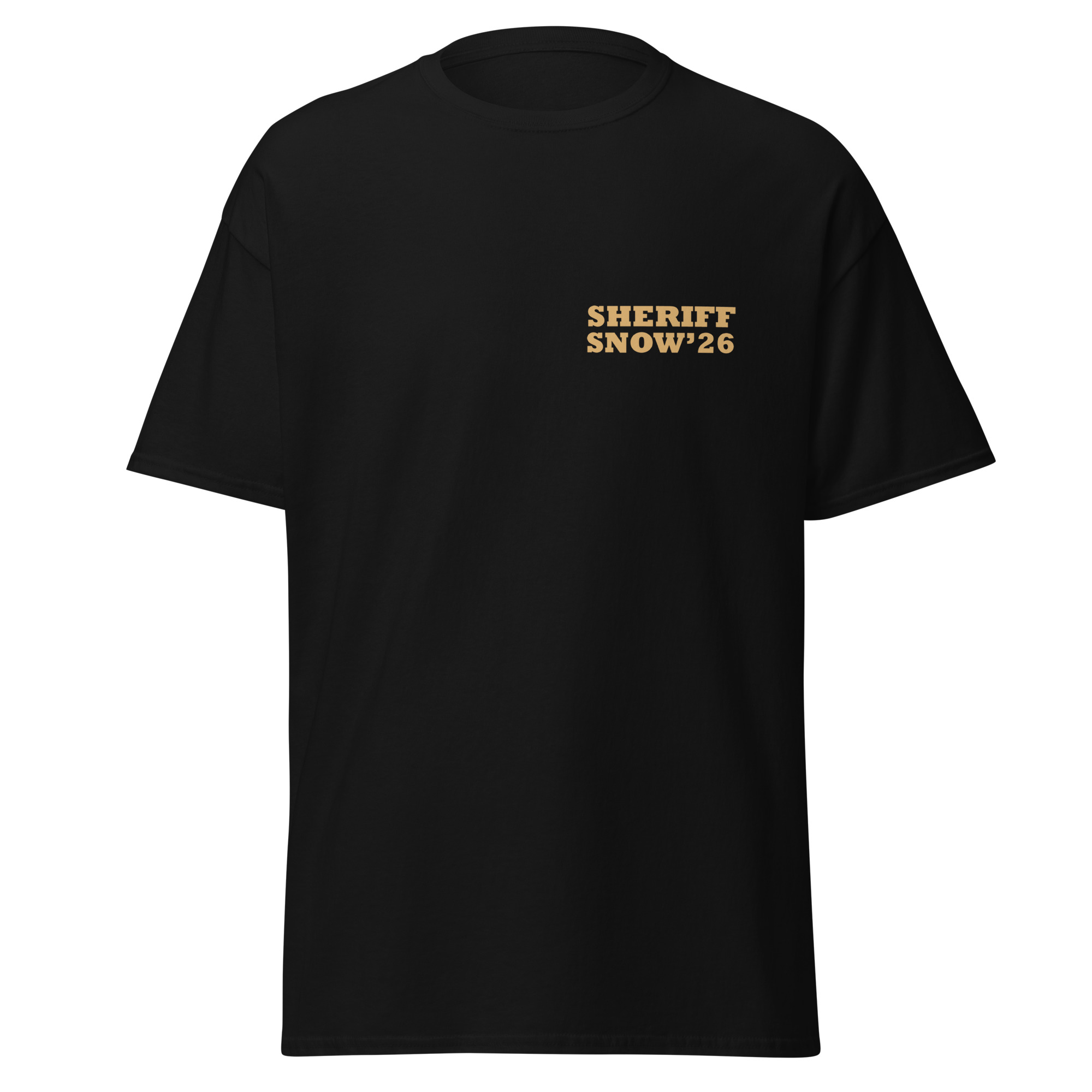 Sheriff Snow '26 Breast Cancer T'shirt - black - front